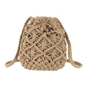 1902 Mini Cotton Crochet Crossbody Bag Summer Beach Shoulder Bag Drawstring